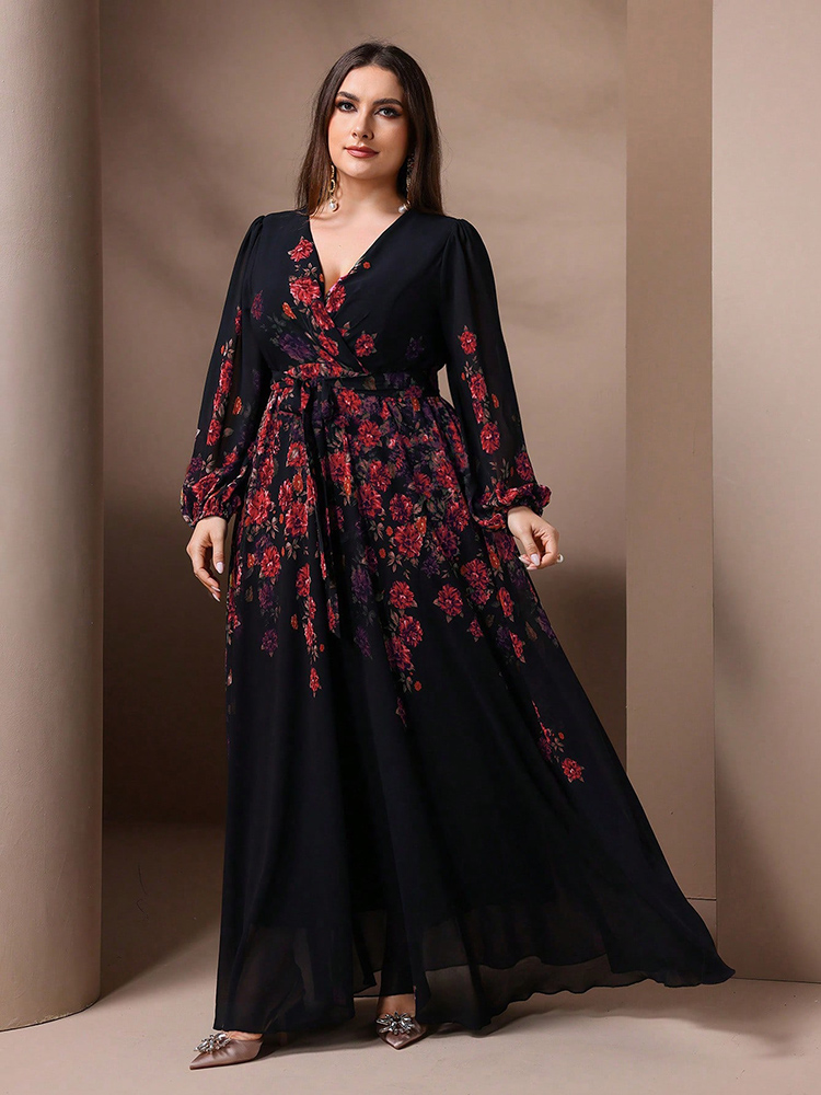 Romper Floral Print - TOLEEN gaun Maxi pesta wanita, gaun