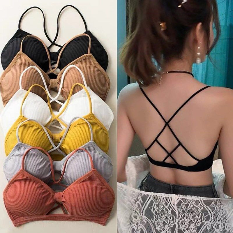 Bra Push Up olahraga tali sila - Crop Top Crochet ulasan dan harga
