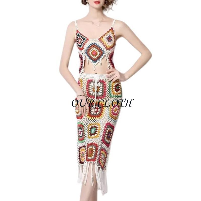 Atasan Crop Cami Rajutan Rajut - Crop Top Crochet ulasan dan harga
