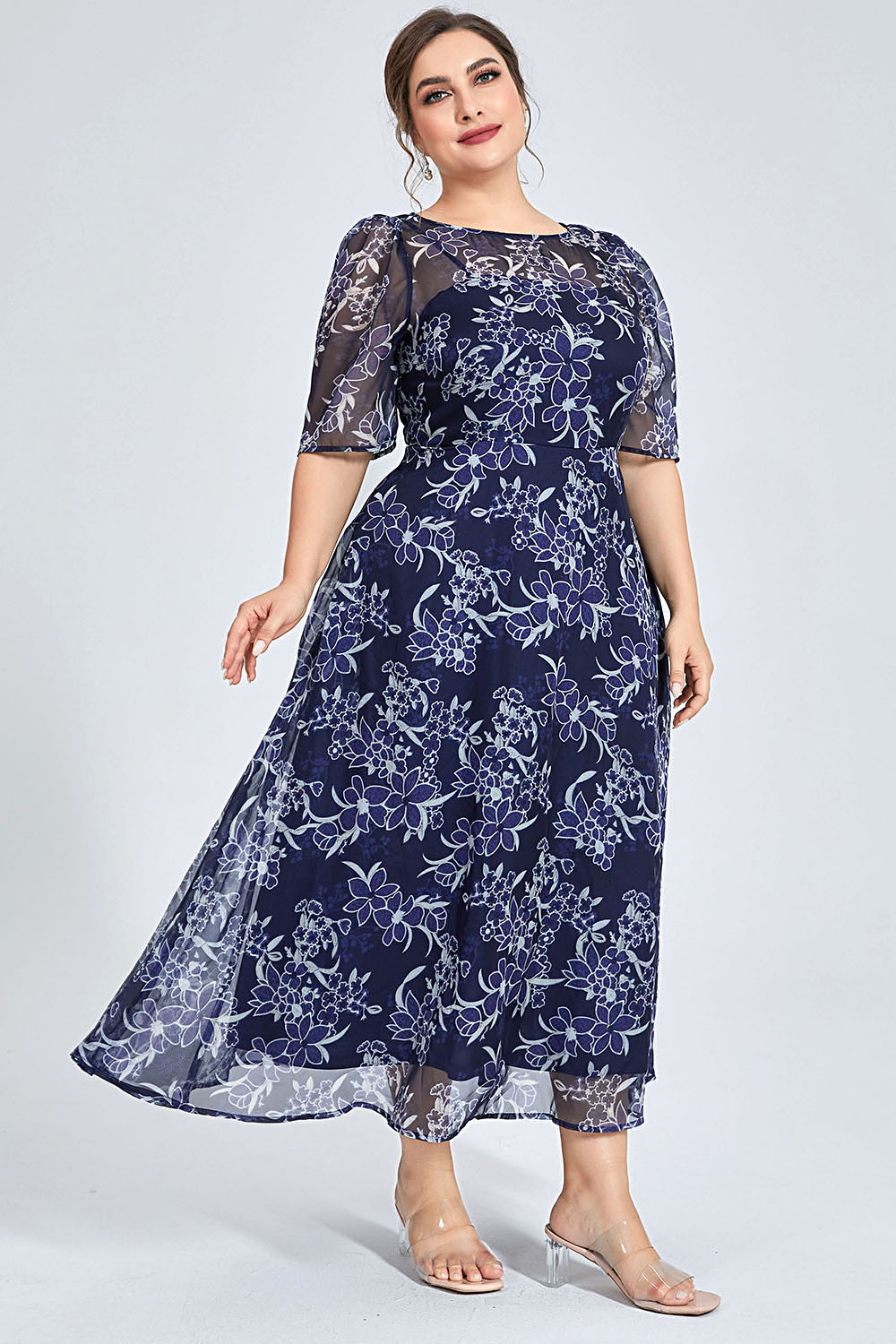 Gaun Midi Chiffon Motif Bunga  - Midi Skirt Floral ulasan dan harga