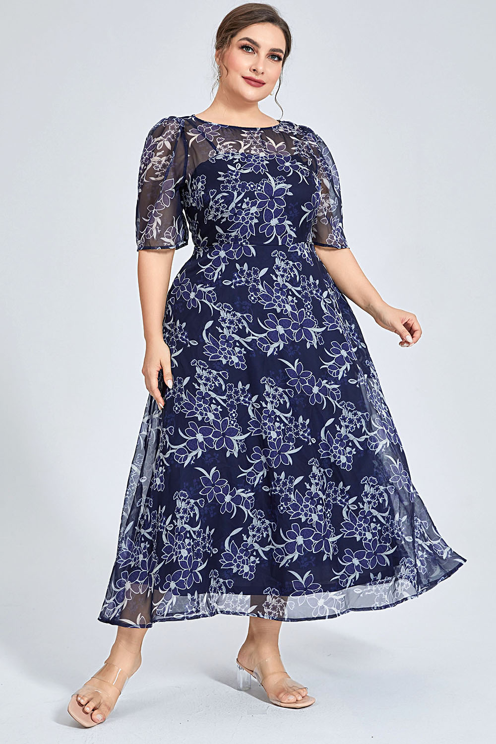 Gaun Midi Chiffon Motif Bunga  - Midi Skirt Floral ulasan dan harga