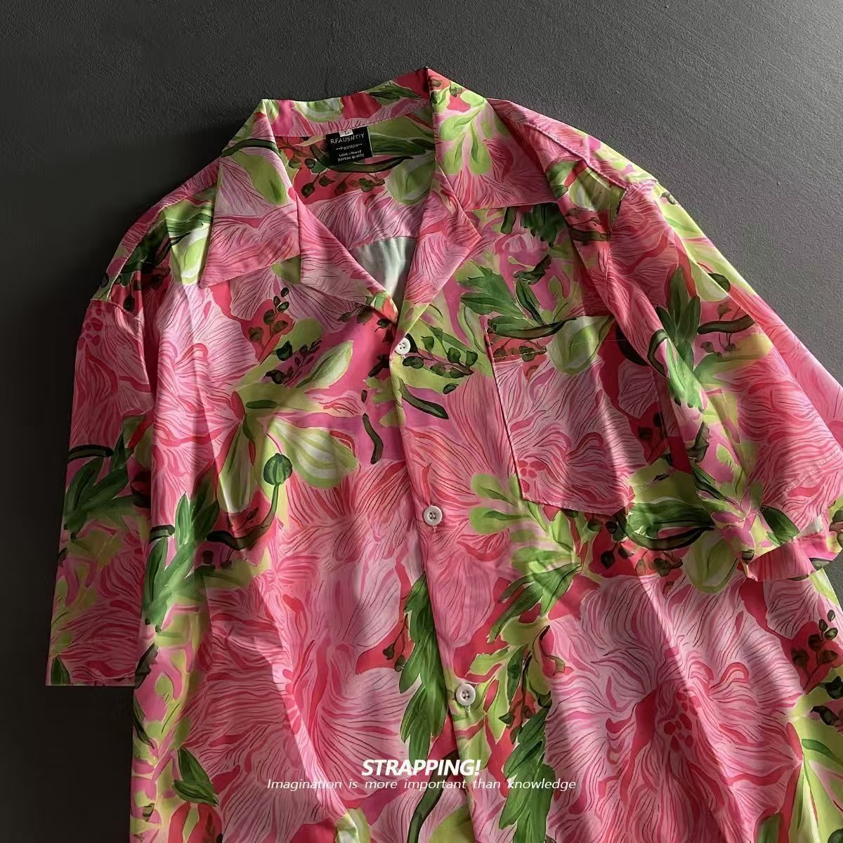 Kemeja Hawaii Kerah Kuba Bunga - Romper Floral Print ulasan dan harga
