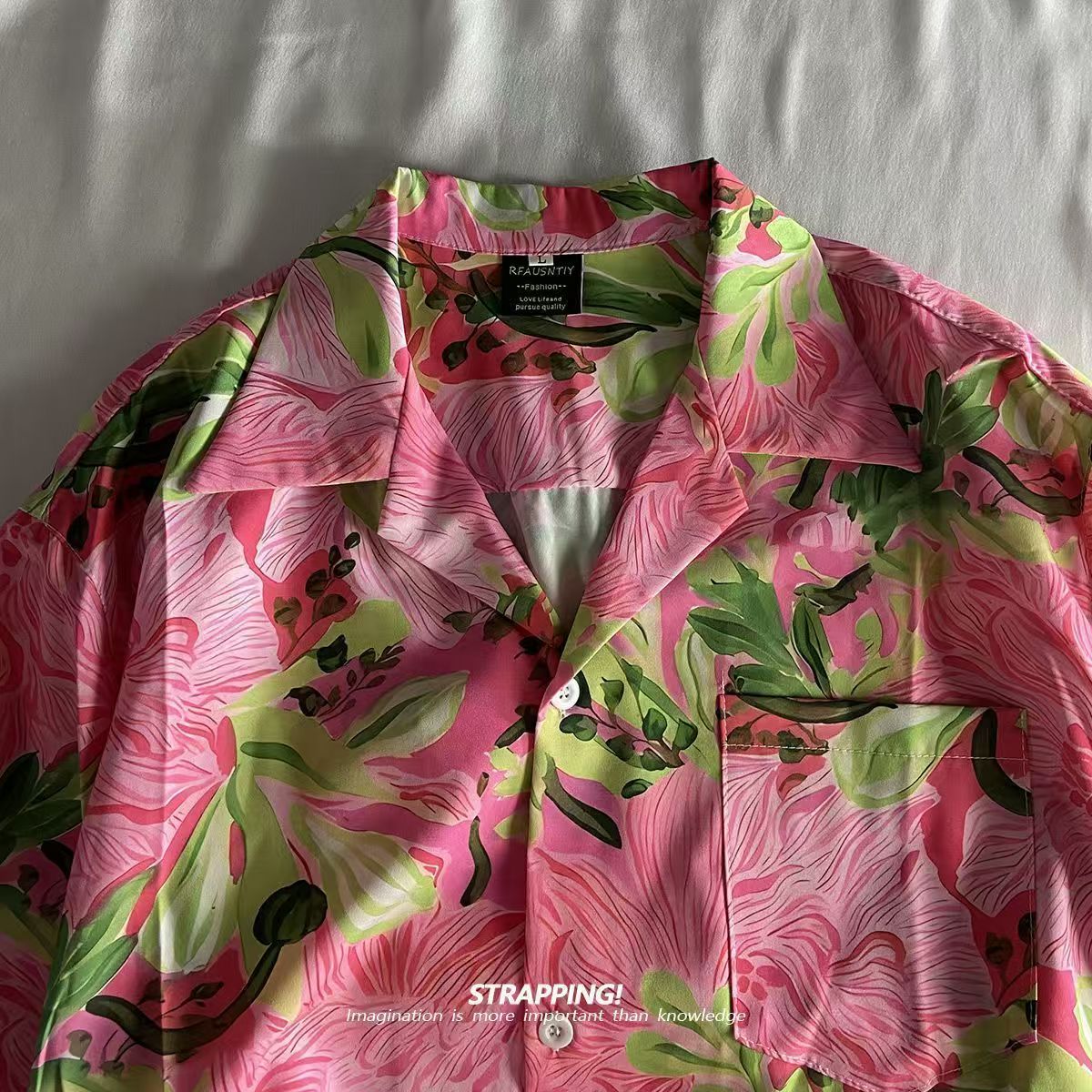 Kemeja Hawaii Kerah Kuba Bunga - Romper Floral Print ulasan dan harga