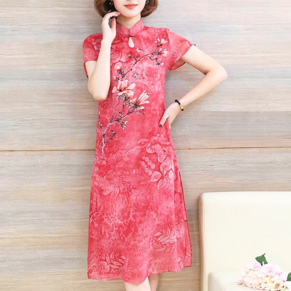 Gaun Chiffon Motif Bunga untuk - Midi Skirt Floral ulasan dan harga